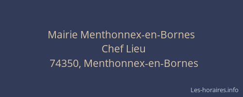 Mairie Menthonnex-en-Bornes