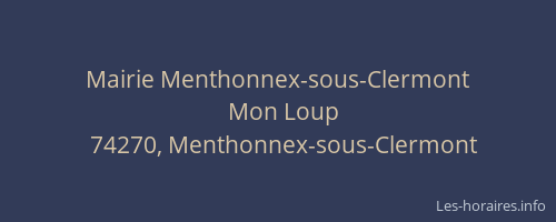 Mairie Menthonnex-sous-Clermont