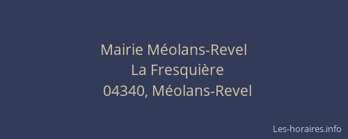 Mairie Méolans-Revel