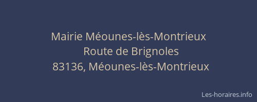 Mairie Méounes-lès-Montrieux