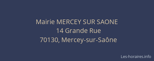 Mairie MERCEY SUR SAONE