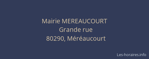 Mairie MEREAUCOURT
