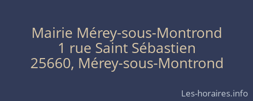Mairie Mérey-sous-Montrond