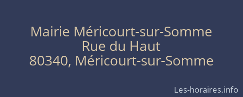 Mairie Méricourt-sur-Somme