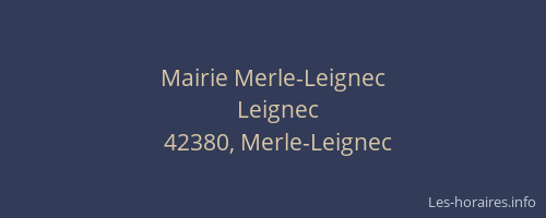 Mairie Merle-Leignec