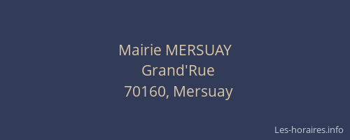 Mairie MERSUAY