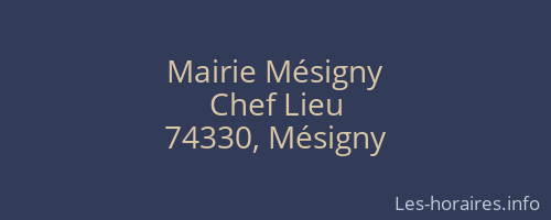 Mairie Mésigny