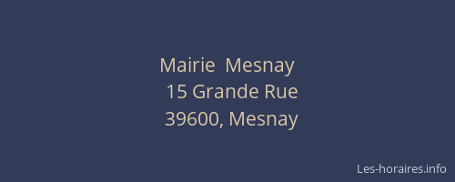Mairie  Mesnay