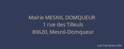 Mairie MESNIL DOMQUEUR