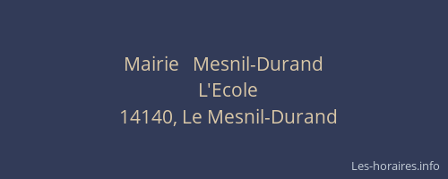 Mairie   Mesnil-Durand