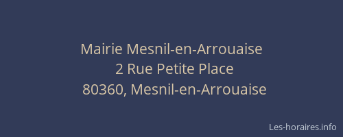 Mairie Mesnil-en-Arrouaise