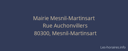 Mairie Mesnil-Martinsart