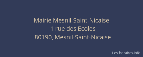 Mairie Mesnil-Saint-Nicaise