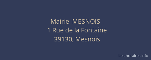 Mairie  MESNOIS