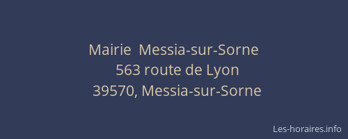 Mairie  Messia-sur-Sorne