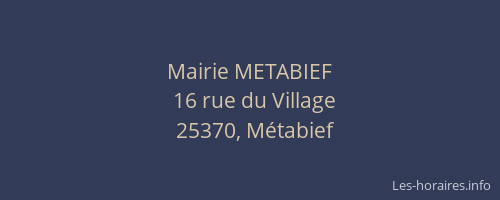 Mairie METABIEF