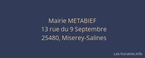 Mairie METABIEF