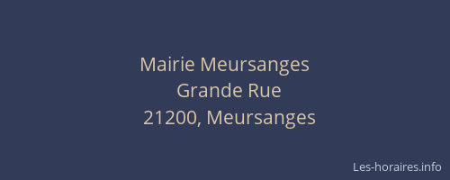 Mairie Meursanges