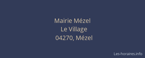 Mairie Mézel