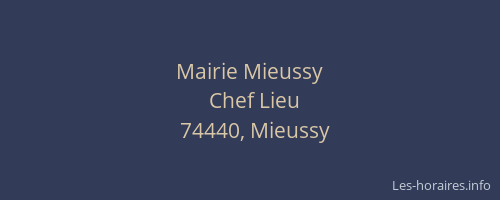 Mairie Mieussy