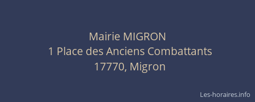 Mairie MIGRON