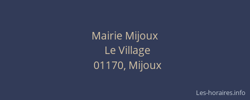Mairie Mijoux