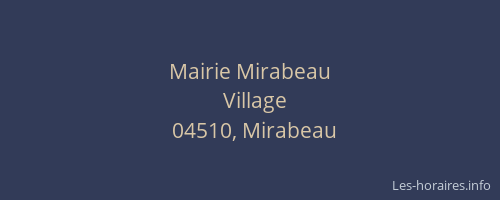 Mairie Mirabeau