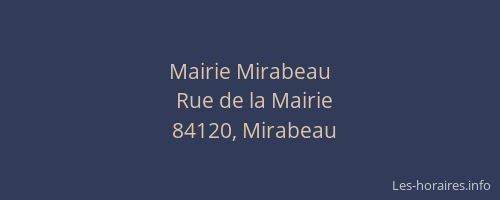 Mairie Mirabeau