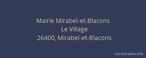 Mairie Mirabel-et-Blacons