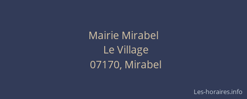 Mairie Mirabel