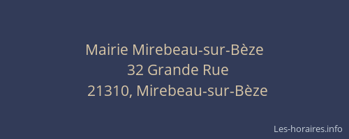 Mairie Mirebeau-sur-Bèze