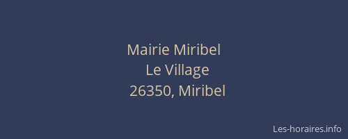 Mairie Miribel
