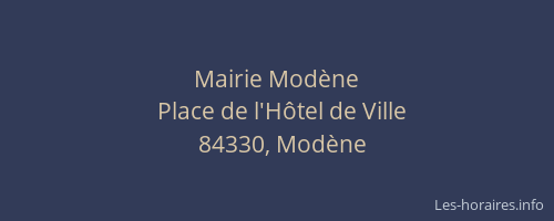 Mairie Mod&egrave;ne