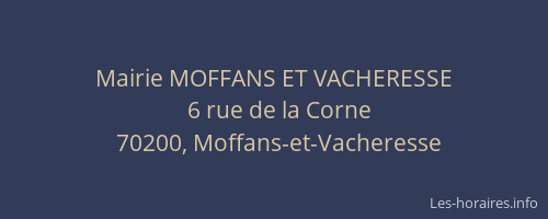 Mairie MOFFANS ET VACHERESSE
