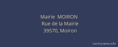 Mairie  MOIRON