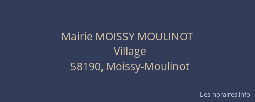 Mairie MOISSY MOULINOT