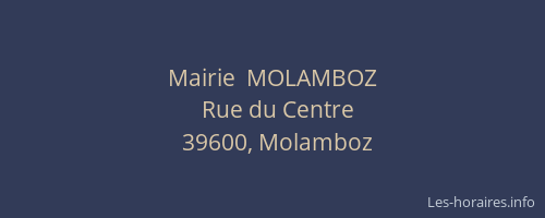 Mairie  MOLAMBOZ