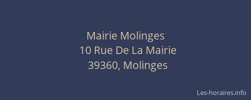 Mairie Molinges