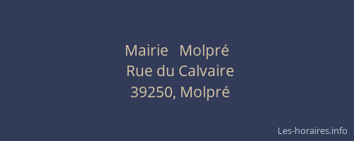 Mairie   Molpr&eacute;