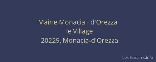Mairie Monacia - d'Orezza