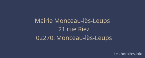 Mairie Monceau-lès-Leups