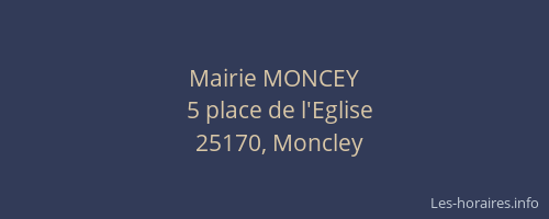 Mairie MONCEY