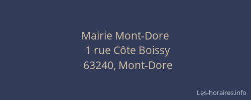 Mairie Mont-Dore