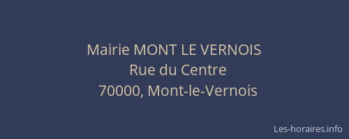 Mairie MONT LE VERNOIS