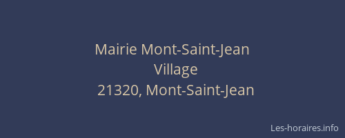 Mairie Mont-Saint-Jean