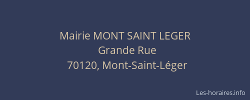 Mairie MONT SAINT LEGER
