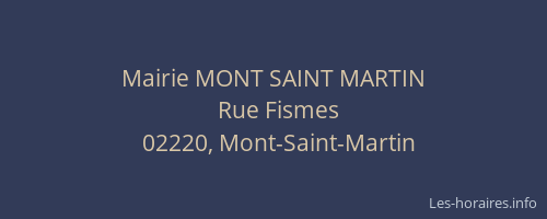 Mairie MONT SAINT MARTIN
