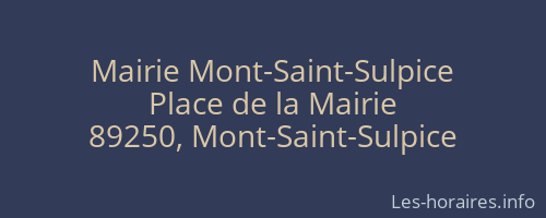 Mairie Mont-Saint-Sulpice