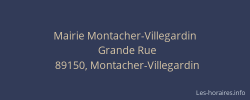 Mairie Montacher-Villegardin