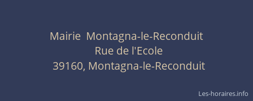 Mairie  Montagna-le-Reconduit